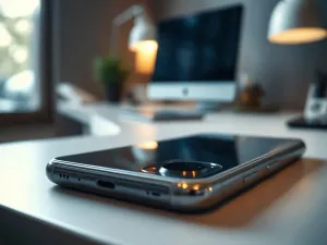 Kobieta trzymająca w dłoni smukłego iPhone'a 15, prezentująca jego nowoczesny design i kompaktowe wymiary.